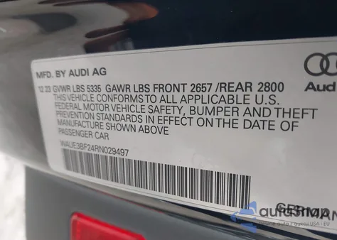2024 Audi A6 Premium Plus 45 Tfsi Quattro S Tronic from USA, damaged, VIN WAUE3BF24RN029497